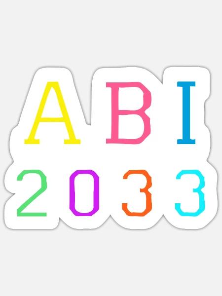 Einschulung 2020 Geschenk ABI 2033 - Sticker Größe S (10 x 10 cm) - Mattweiß