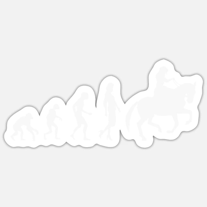 Pferd Evolution Islandppferd Tölt Reiterin Sticker Größe S (10 x 10 cm)