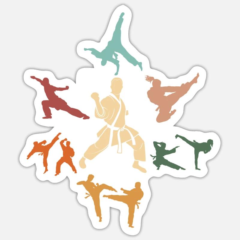 Karatè - Sticker formato S (10 x 10 cm) - bianco opaco