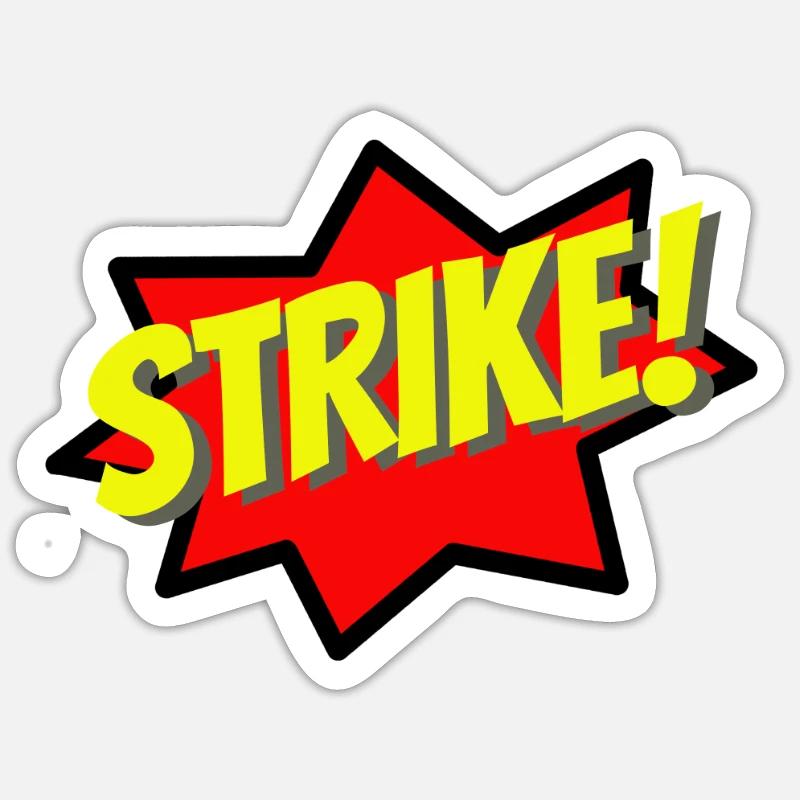 Bowling Strike - Sticker taille S (10 x 10 cm) - blanc mat