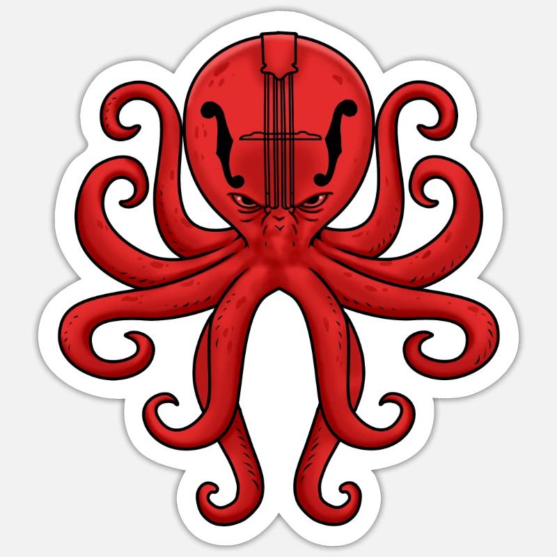 Mandoline Bluegrass Gift Mandoline Octopus - Sticker taille S (10 x 10 cm) - blanc mat
