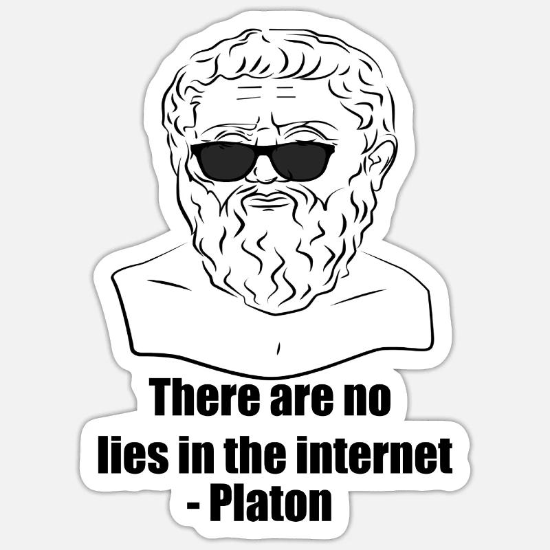Platon - Sticker taille S (10 x 10 cm) - blanc mat
