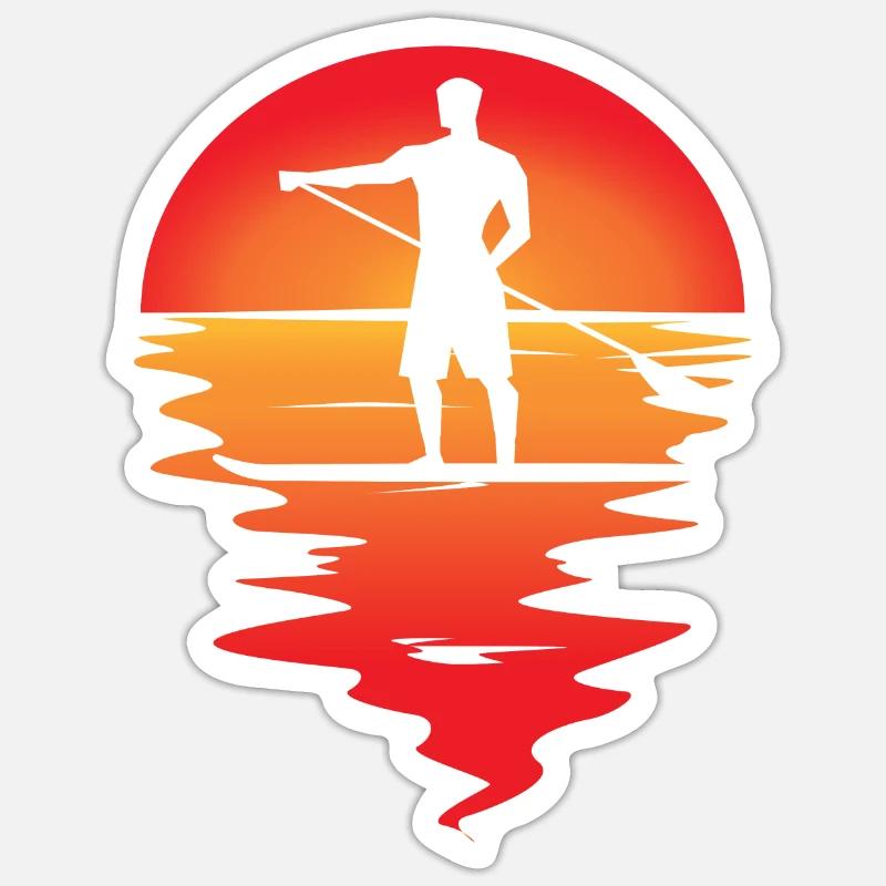 SUP Stand Up Paddle - Sticker size S (10 x 10 cm) - white matte