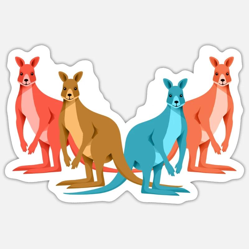 kangaroo Sticker size S (10 x 10 cm)