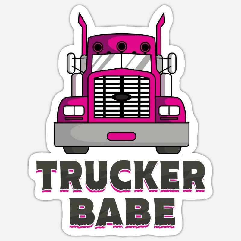 Trucker babe Sticker size S (10 x 10 cm)