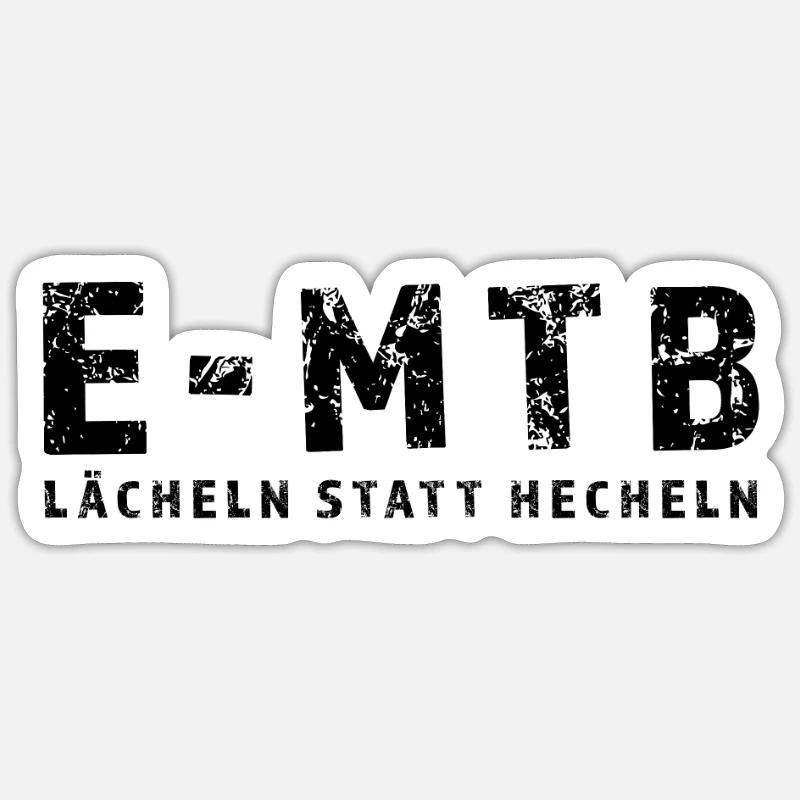 E-MTB - Sticker Größe S (10 x 10 cm) - Mattweiß