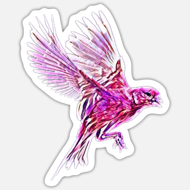 oiseau - Sticker taille S (10 x 10 cm) - blanc mat