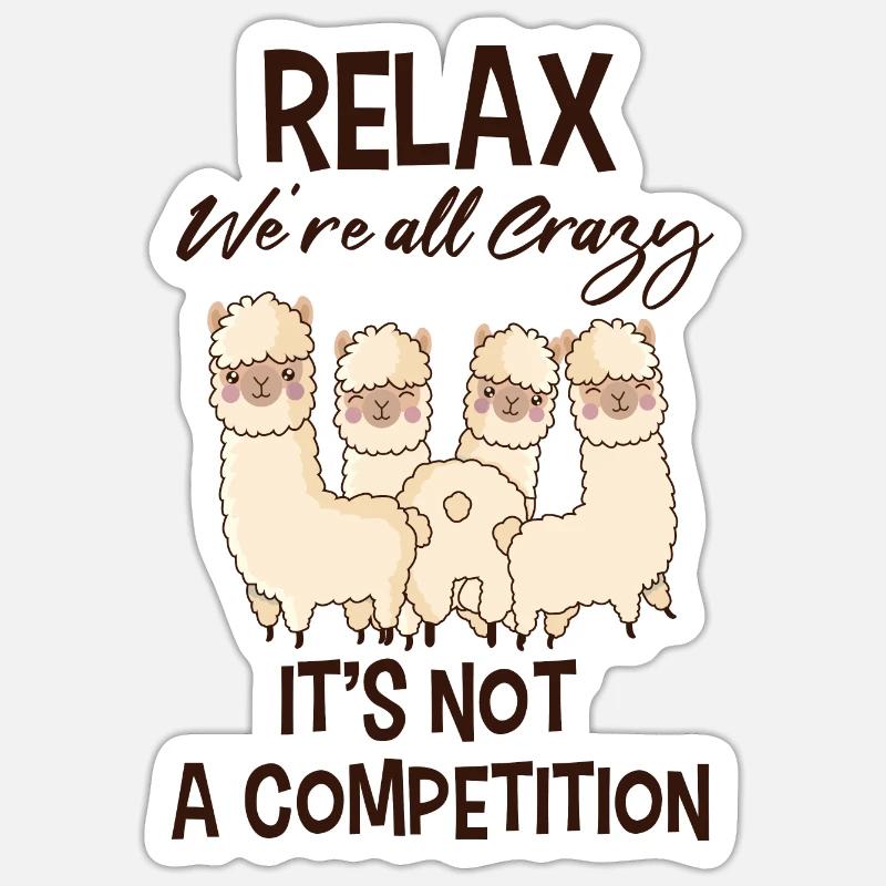 alpaca - Sticker size S (10 x 10 cm) - white matte