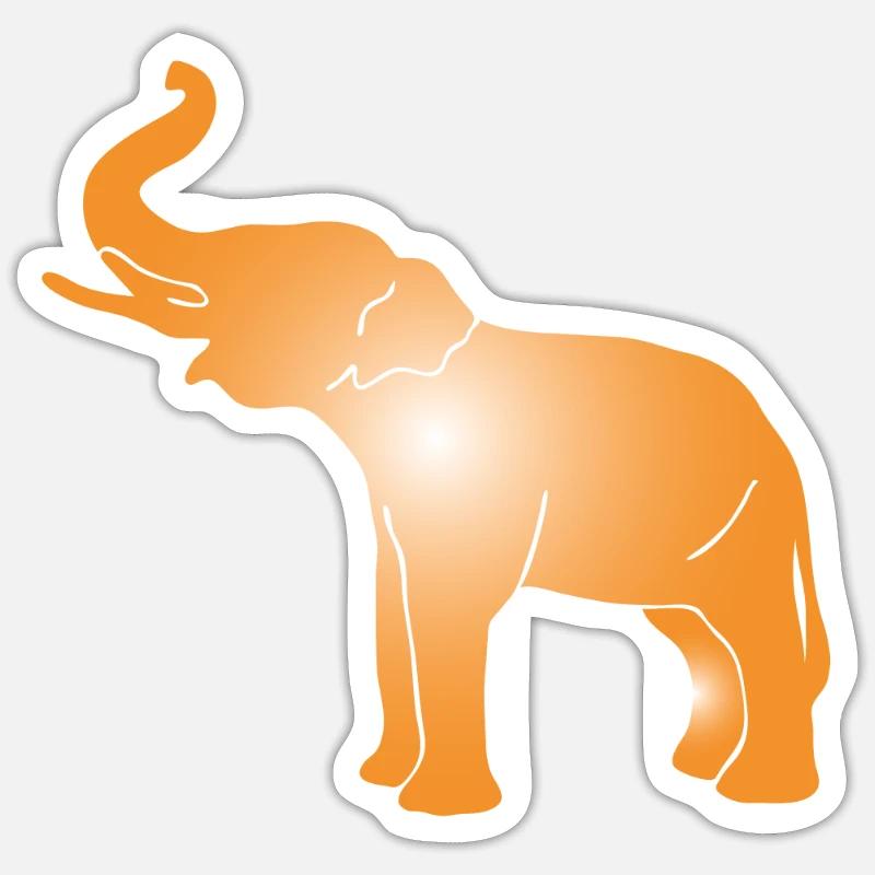 elephant silhouette elephant - Sticker size S (10 x 10 cm) - white matte