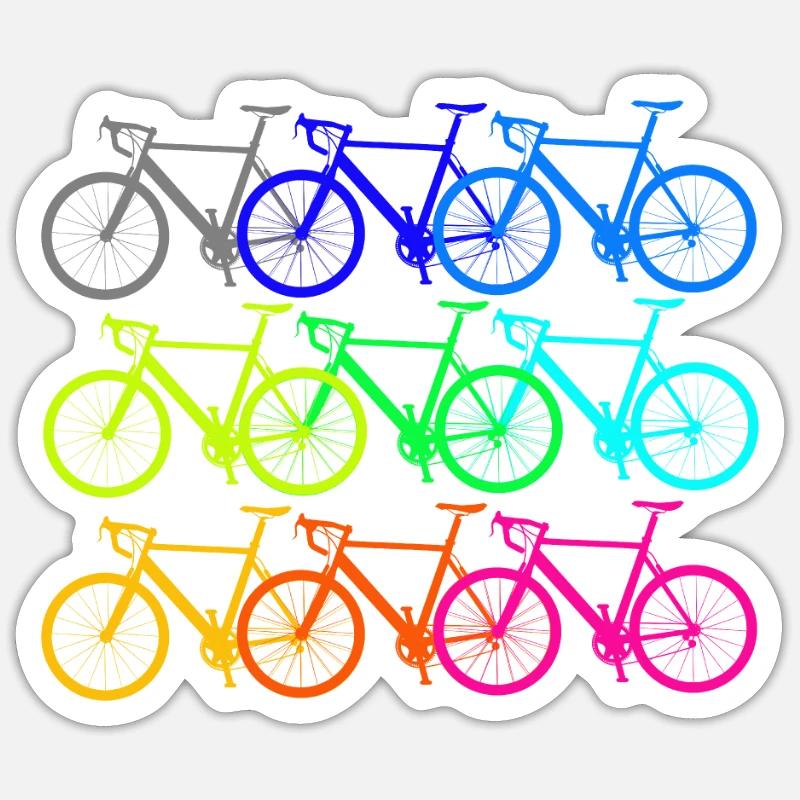 Conception de bicyclette colorée Sticker taille S (10 x 10 cm)
