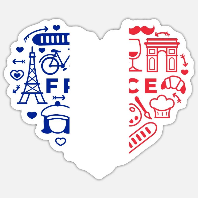 Frankreich - Sticker Größe S (10 x 10 cm) - Mattweiß