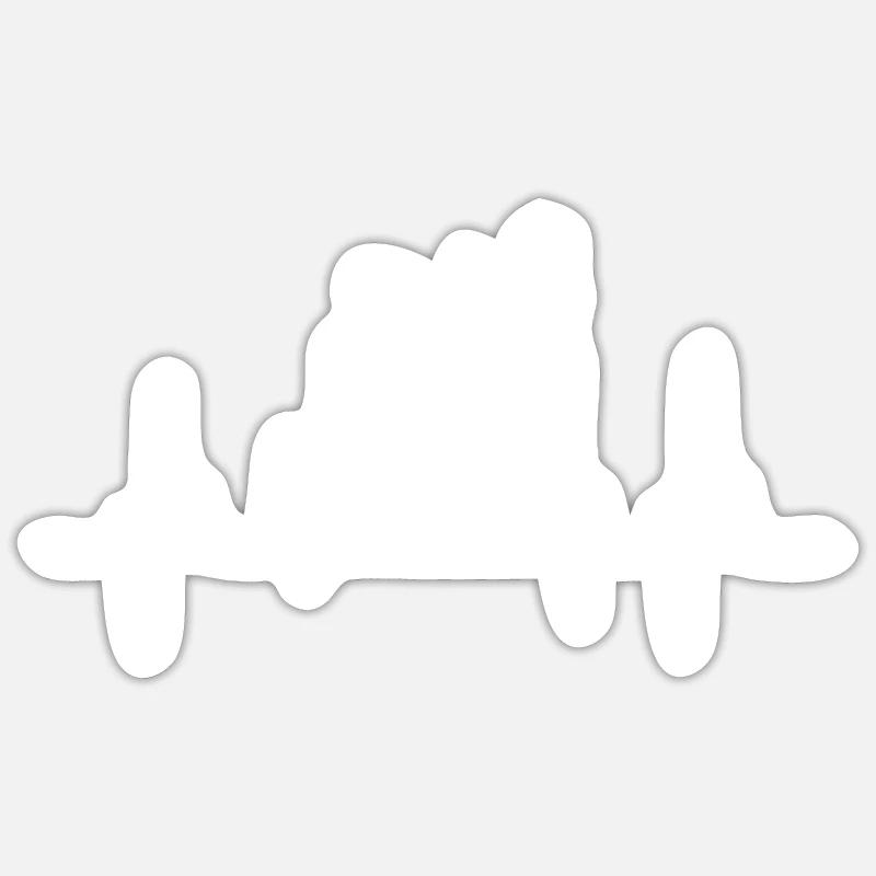 Coiffeur avec le rythme cardiaque du client Sticker taille S (10 x 10 cm)