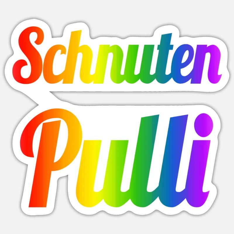 Schnutenpulli in Regenbogen Farben Sticker Größe S (10 x 10 cm)