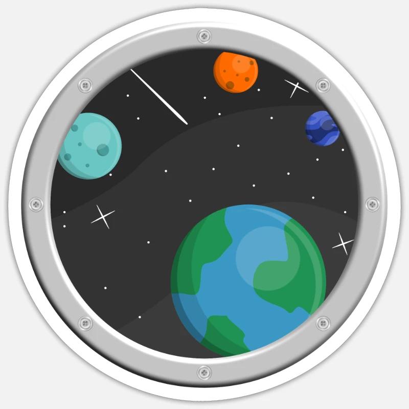 Fenêtre dans l'espace Sticker taille S (10 x 10 cm)