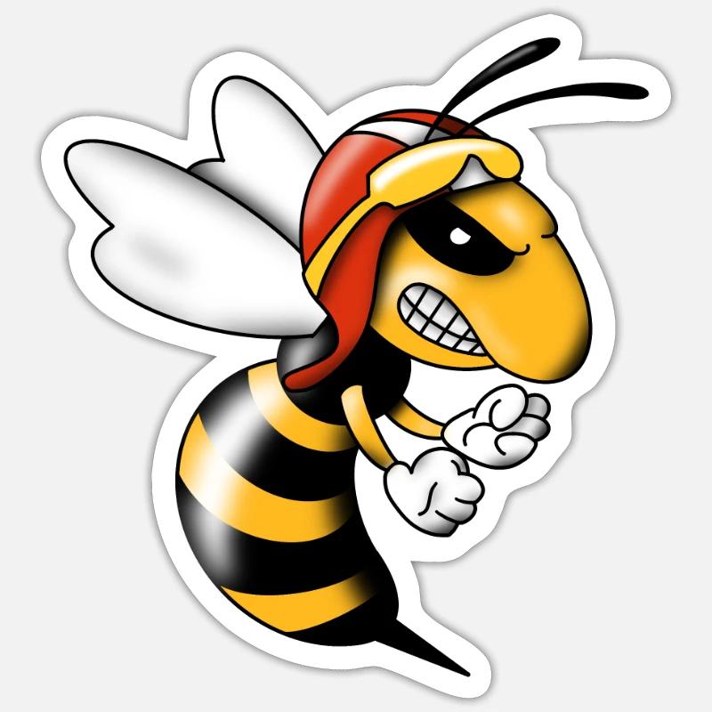 Cool wasp - Sticker size S (10 x 10 cm) - white matte