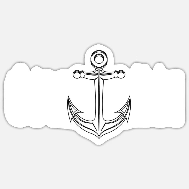 Captain Anchor - Sticker taille S (10 x 10 cm) - blanc mat