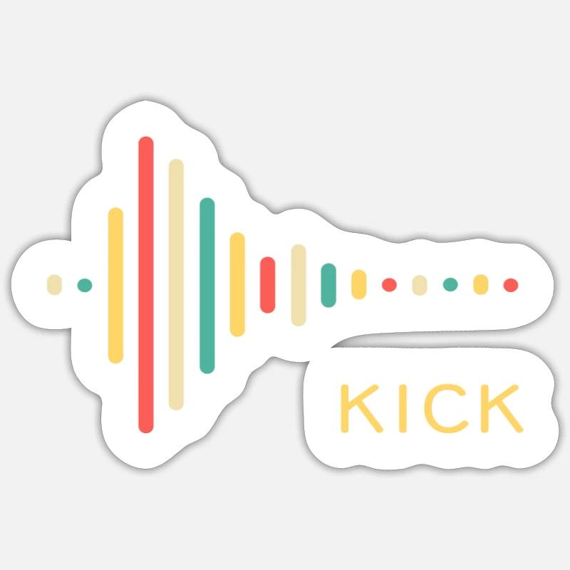 Kick Drum synthesizer Studio Audio Wave Sticker size S (10 x 10 cm)