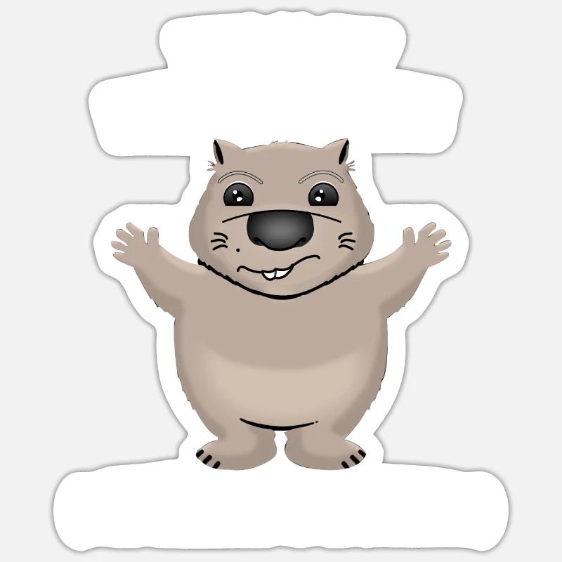 Wombat - Sticker size S (10 x 10 cm) - white matte