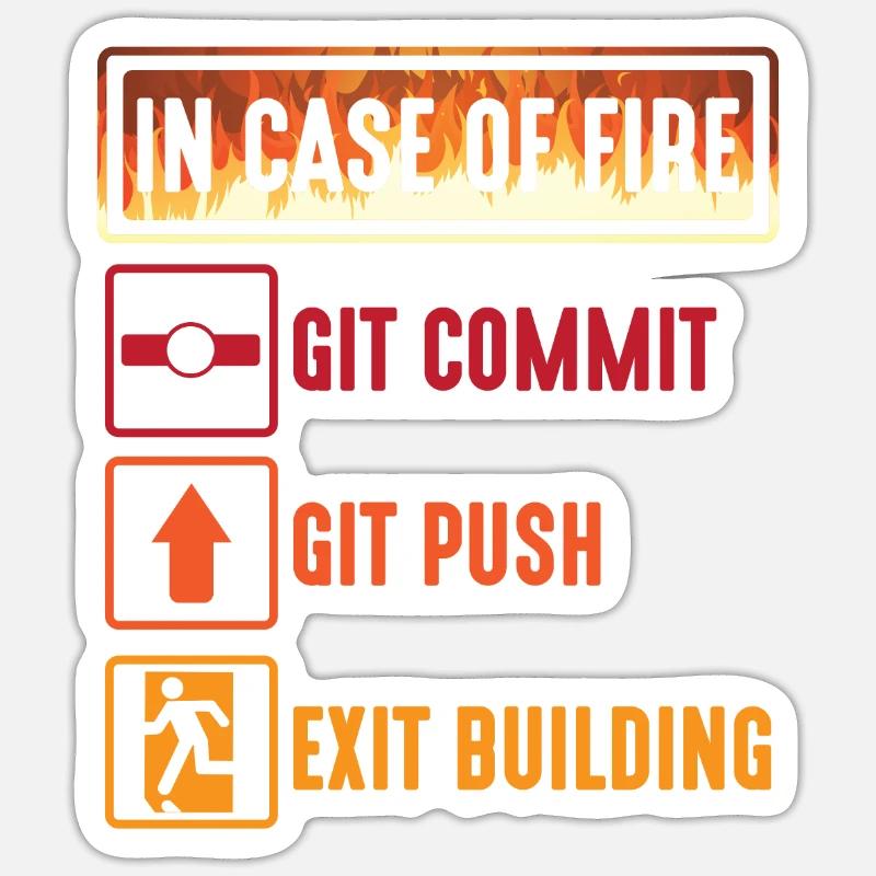 Git commit git push programmer IT spécialiste en informatique Sticker taille S (10 x 10 cm)