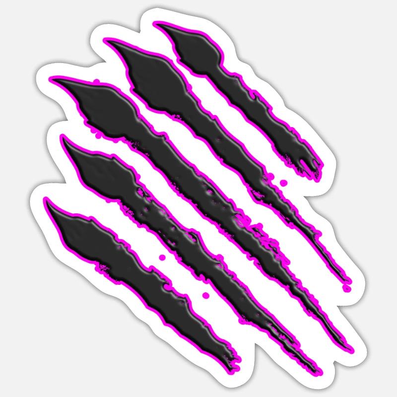 Kratzer Monsterkratzer Bärenpranke Pranke - Sticker Größe S (10 x 10 cm) - Mattweiß