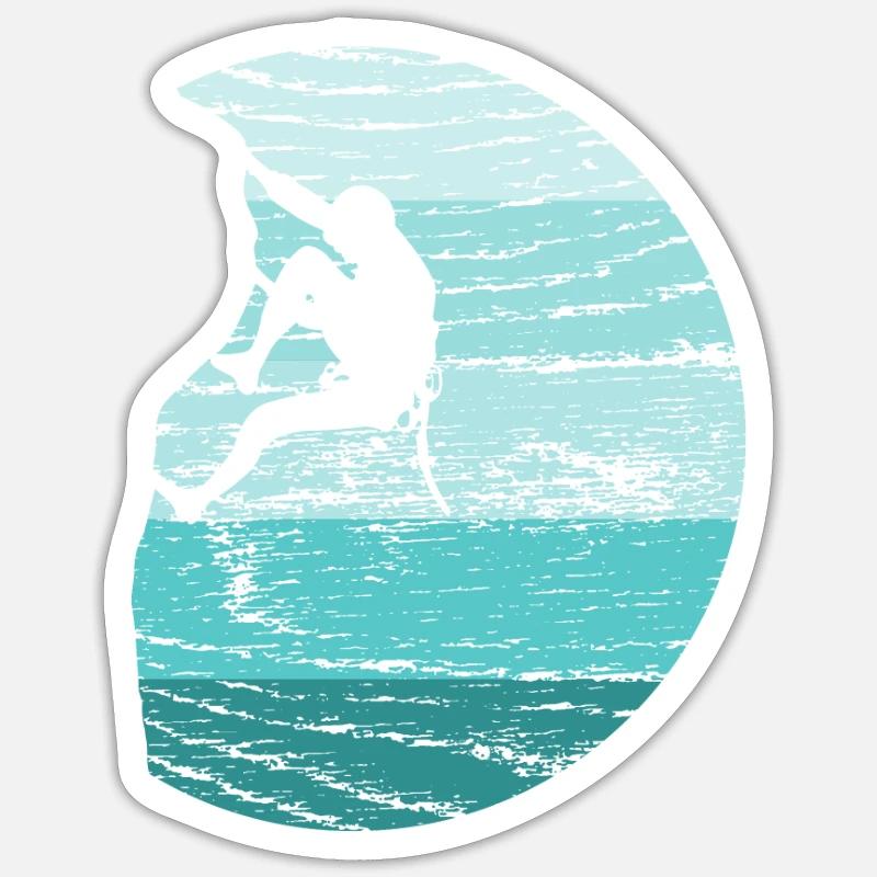 Escaladeurs Boulderer Retro - Sticker taille S (10 x 10 cm) - blanc mat