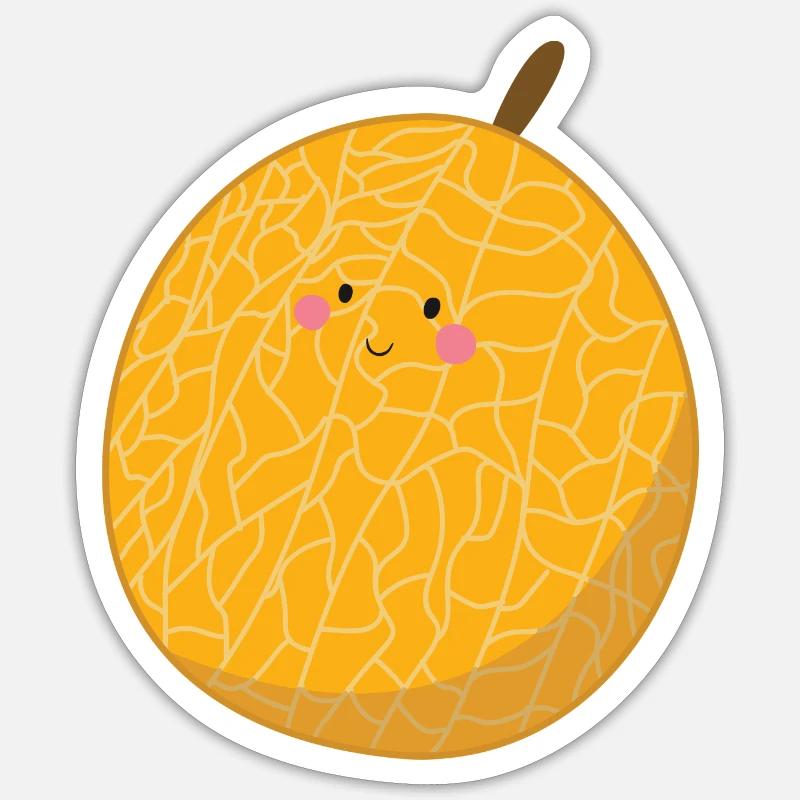 Cantaloupe-Melone - Sticker Größe S (10 x 10 cm) - Mattweiß