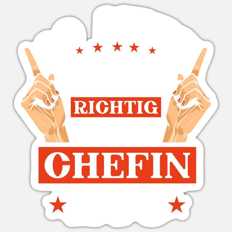 Chefin - so sieht eine coole Chefin aus - Sticker Größe S (10 x 10 cm) - Mattweiß