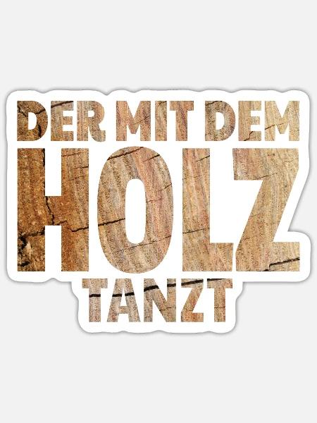 T-Shirt für Tischler, Schreiner und Holz Handwerk - Sticker Größe S (10 x 10 cm) - Mattweiß