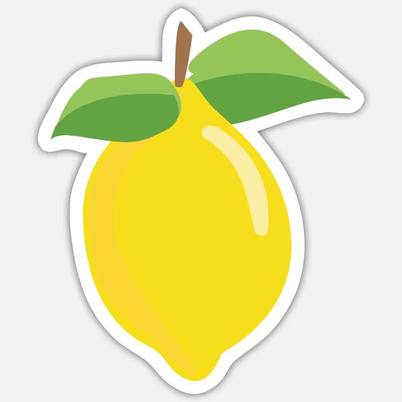 Zitrone - Sticker Größe S (10 x 10 cm) - Mattweiß