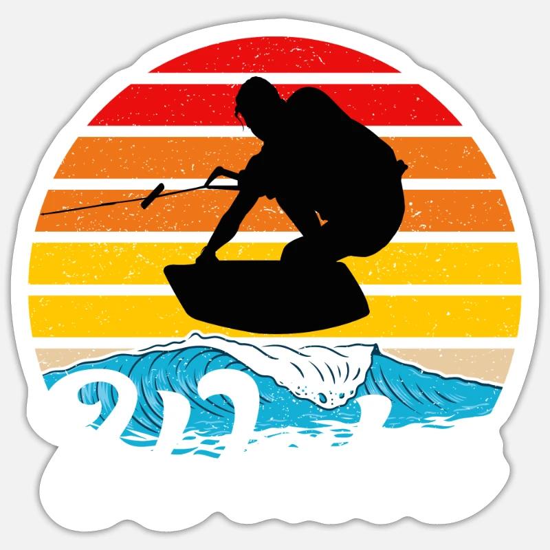 Wakeboard - Sticker size S (10 x 10 cm) - white matte