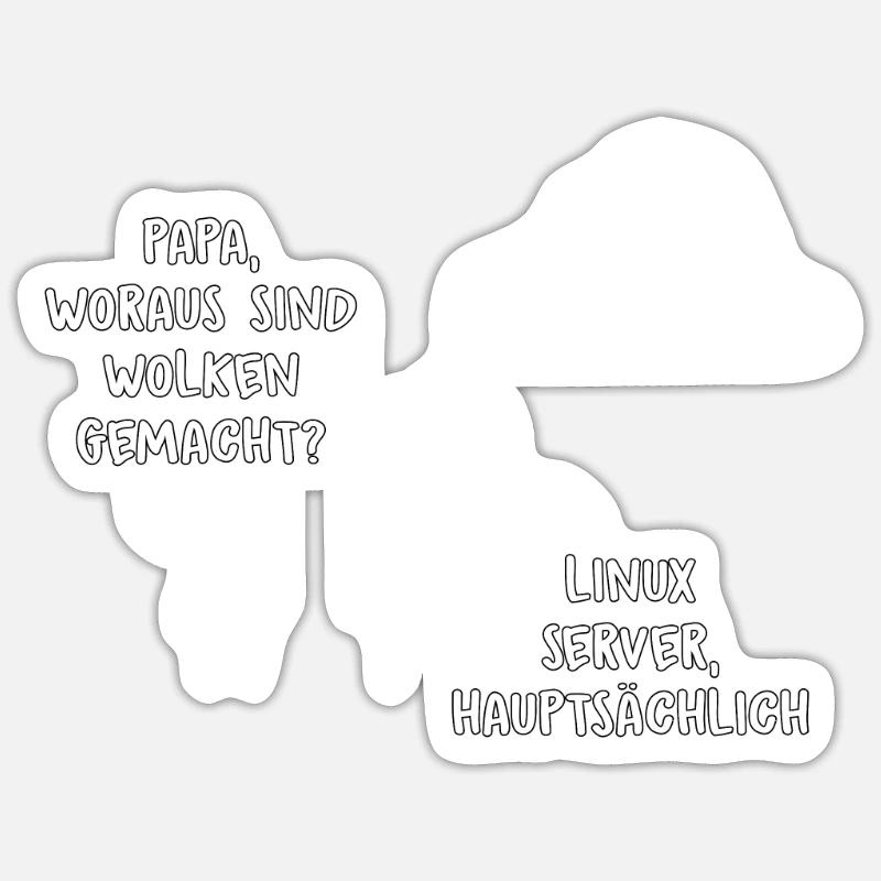 Kind, Das Seinen Vater Über Cloud Computing Fragt Sticker Größe S (10 x 10 cm)