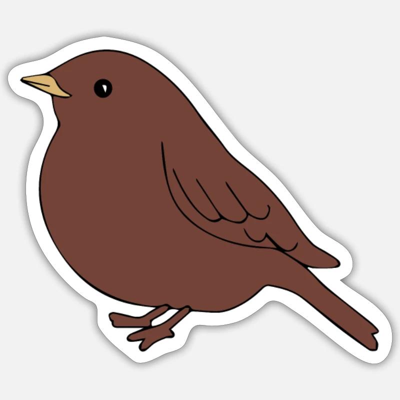 Spatzvogel - Sticker Größe S (10 x 10 cm) - Mattweiß