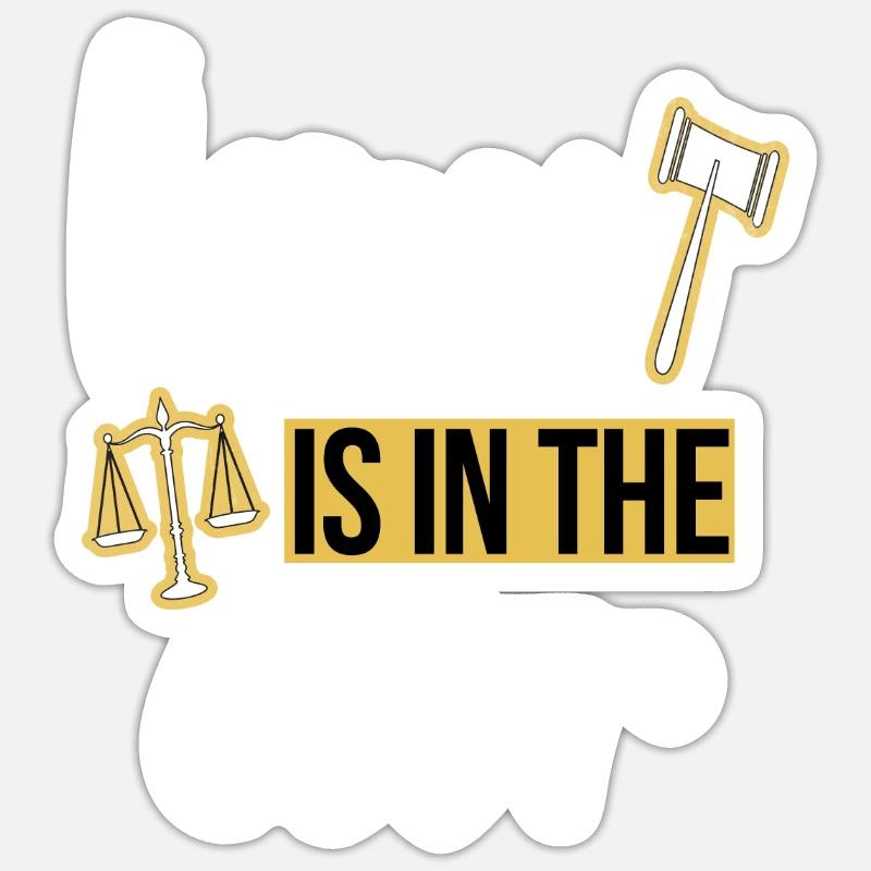 Avocat Justice Attorney - Sticker taille S (10 x 10 cm) - blanc mat