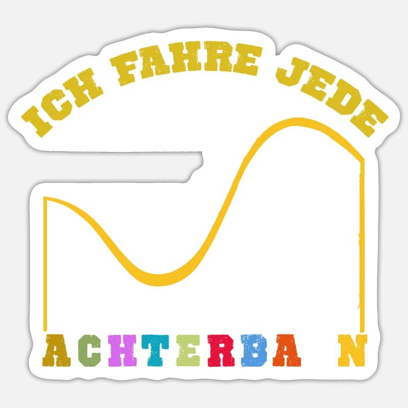 Achterbahn Roller Coaster Vergnügungspark - Sticker Größe S (10 x 10 cm) - Mattweiß