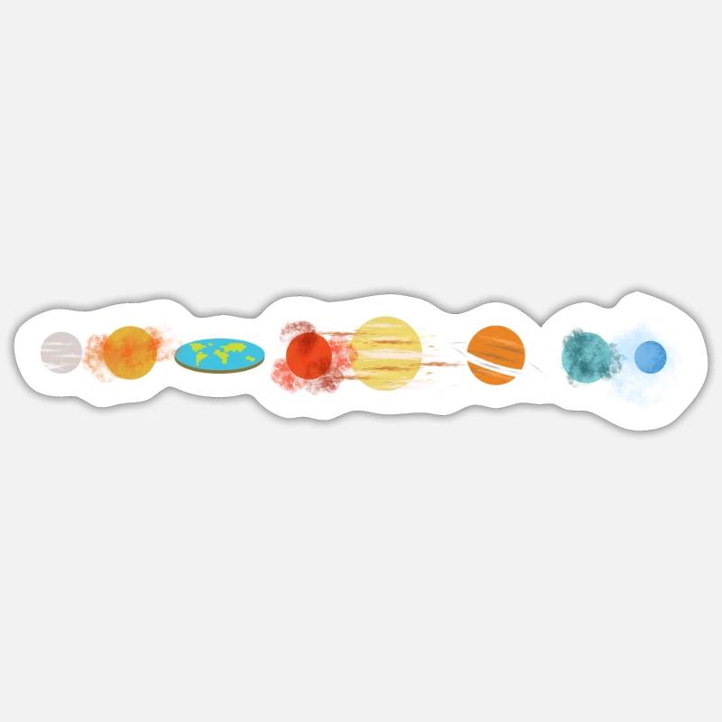 Flat Earth - Flat Earth - solar system - Sticker size S (10 x 10 cm) - white matte