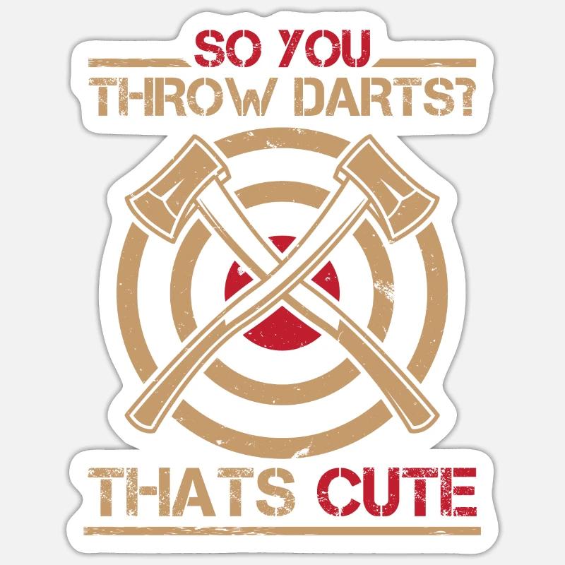 Hache de lancer de bûcheron fléchettes menuisier Sticker taille S (10 x 10 cm)