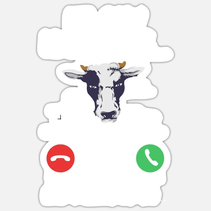 My Cow Is Calling - Sticker Größe S (10 x 10 cm) - Mattweiß
