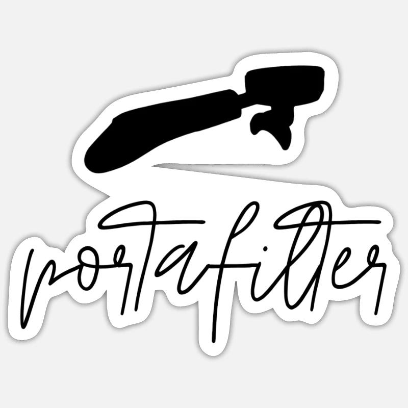 Siebträger portafilter Espressomaschine Geschenk - Sticker Größe S (10 x 10 cm) - Mattweiß