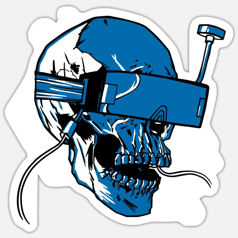 Drone FPV - Sticker taille S (10 x 10 cm) - blanc mat