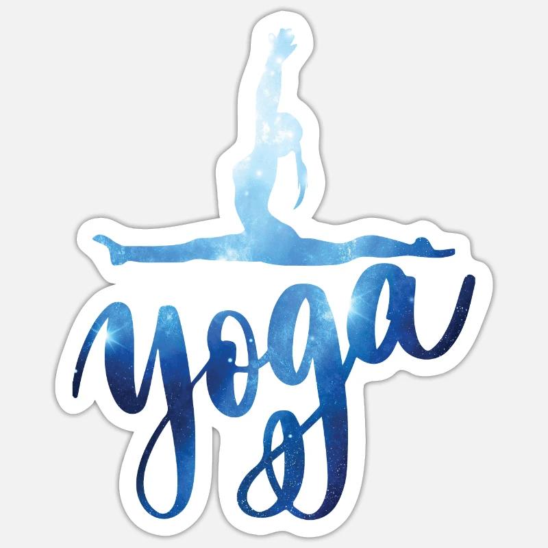 Yoga Mädchen Spagat Geschenkidee - Sticker Größe S (10 x 10 cm) - Mattweiß