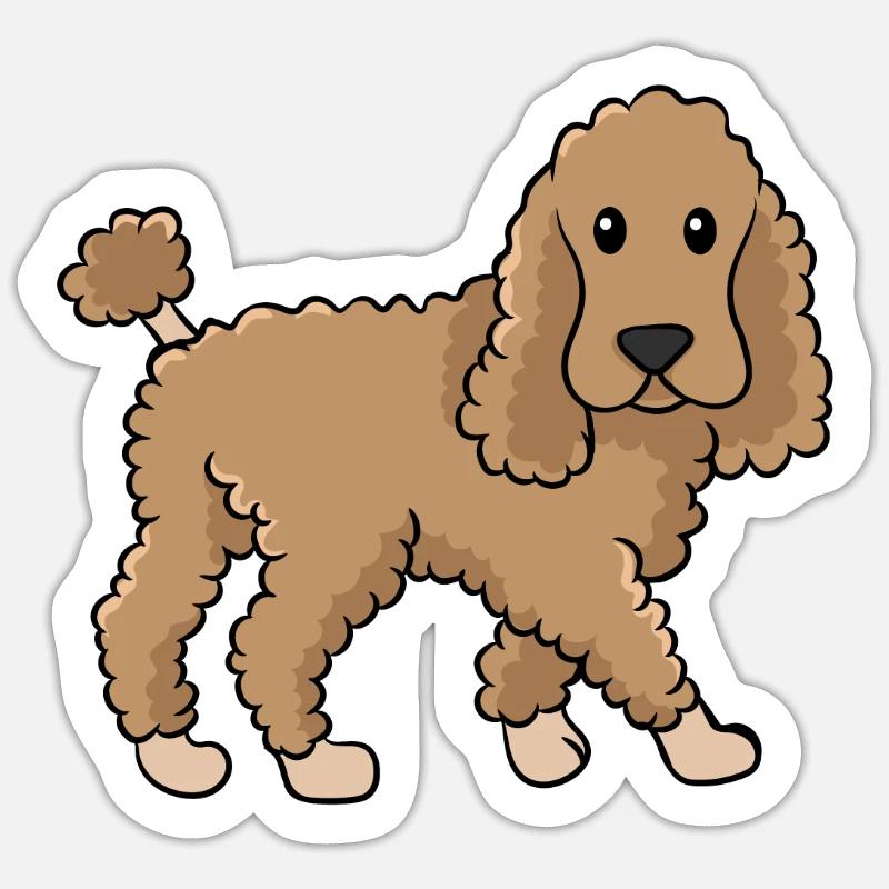 caniche - Sticker taille S (10 x 10 cm) - blanc mat