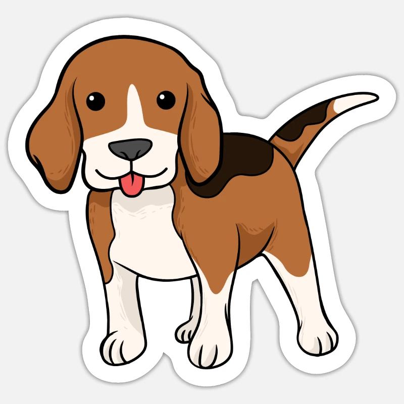 beagle - Sticker size S (10 x 10 cm) - white matte