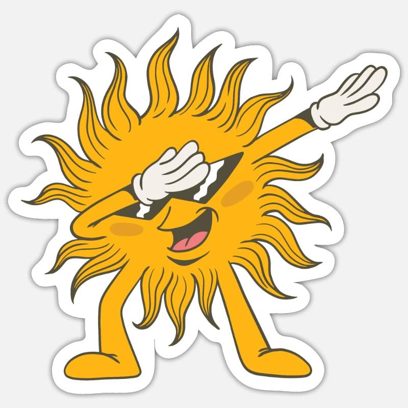 Tamponner le soleil - Sticker taille S (10 x 10 cm) - blanc mat