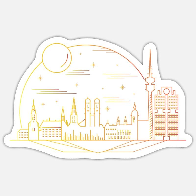 Munich - Sticker size S (10 x 10 cm) - white matte