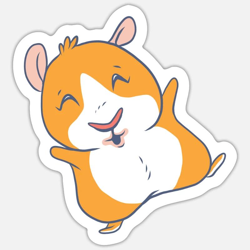 Cochon d'Inde - Sticker taille S (10 x 10 cm) - blanc mat