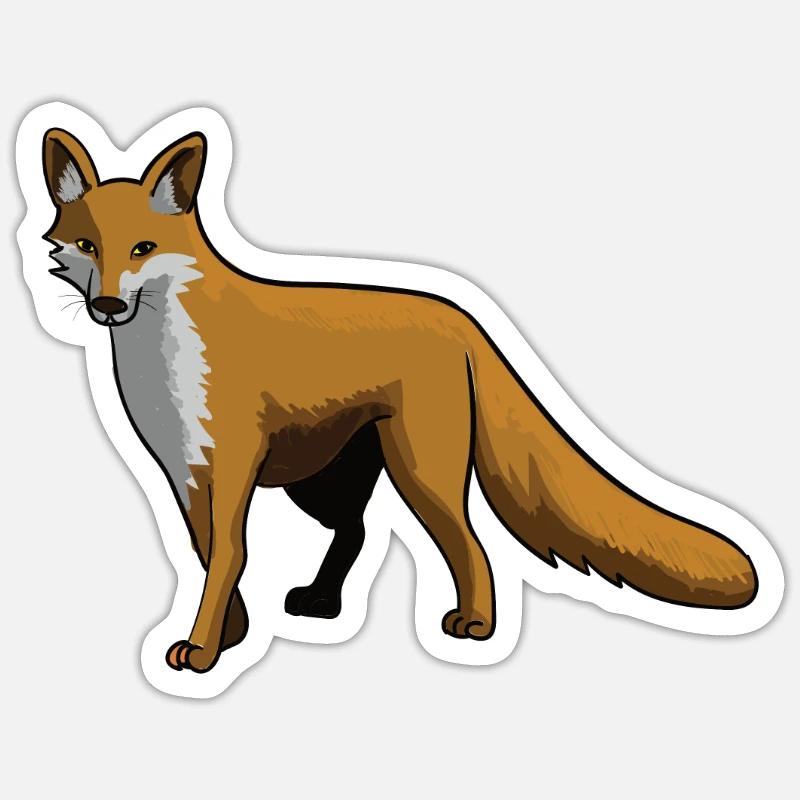 Fuchs Füchse Rotfuchs Wald Tier Geschenk - Sticker Größe S (10 x 10 cm) - Mattweiß