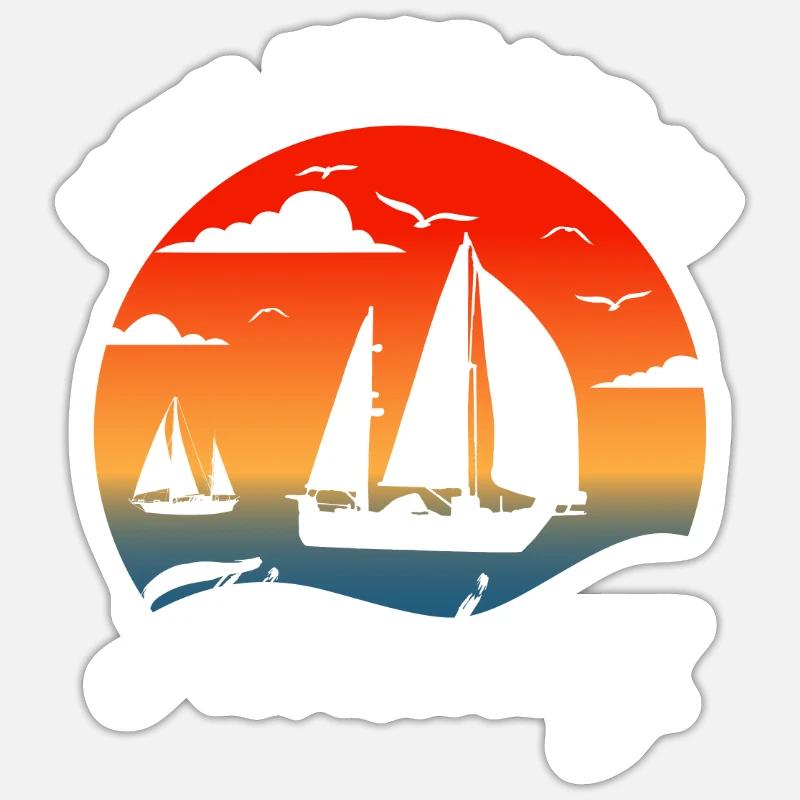 Flensburger Förde | Flensburg Geschenk - Sticker Größe S (10 x 10 cm) - Mattweiß