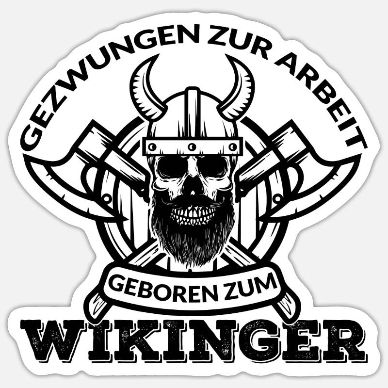Wikinger Vikinger Wikinger Odin Loki Yggdrasil - Sticker Größe S (10 x 10 cm) - Mattweiß