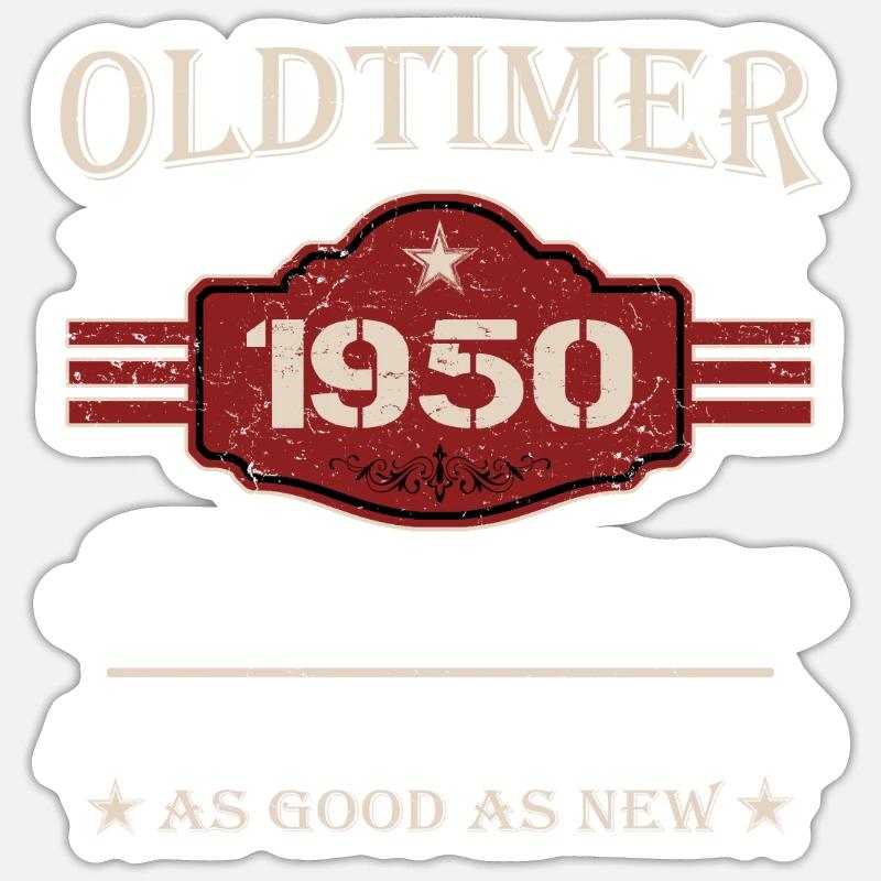 Oldtimer 1950 - Geschenk 74. Geburtstag Sticker Größe S (10 x 10 cm)
