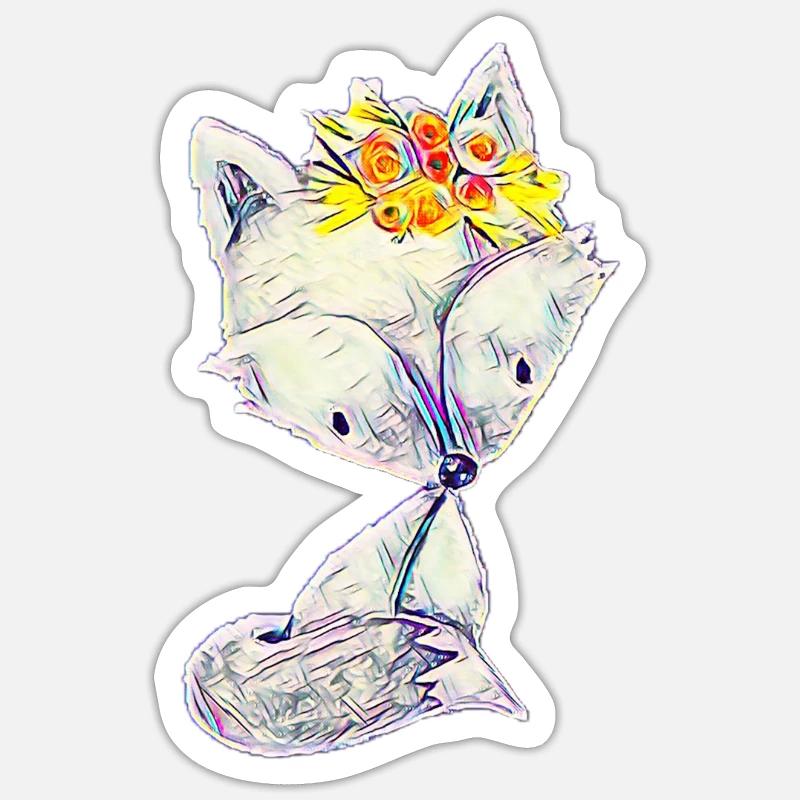 Fuchs - Sticker Größe S (10 x 10 cm) - Mattweiß